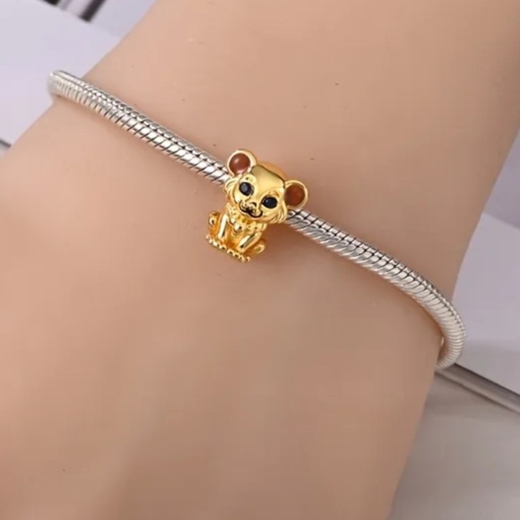 Women’s 925 Sterling Silver Lion Charm with Gold Plating - NWT - Picture 4 of 5